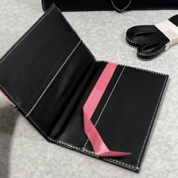 Mary Kay Consultant Travel Wallet Organizer Black Floral 3 pc Crossbody Passport - Picture 12 of 16